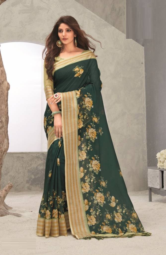 Apple Aaradhana 10 Casual Regular Wear Pure Linen Digital Printed Saree Collection