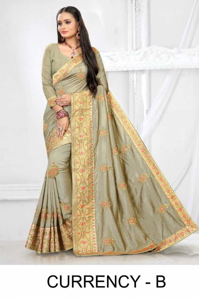 Ronisha Currency Fancy Party Wear Silk Designer Sarees Collection
