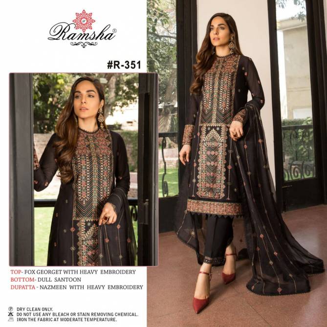 Ramsha R 22 Exclusive Pakistani Festive Wear Georgette Net With Embroidery Salwar Kameez Collection
