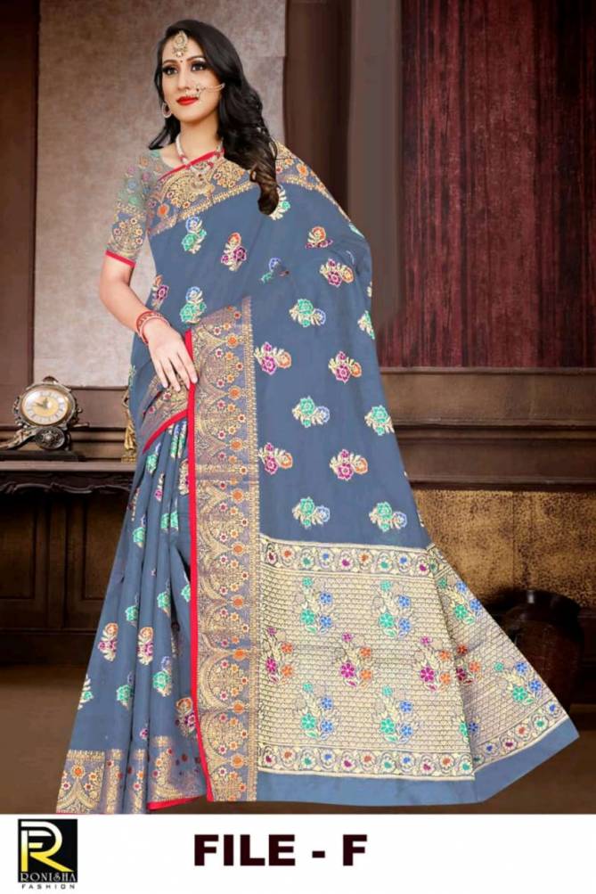 Ronisha File Formal Festive Wear Cotton Silk Designer Saree Collection