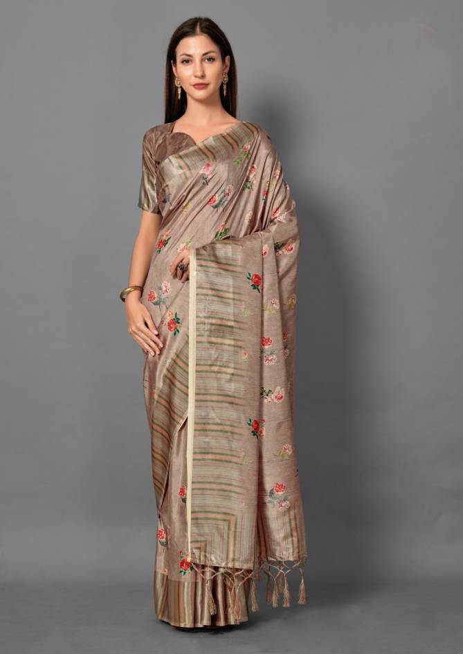 Apple Flowery 8 Casual Daily Wear Satin Patta Digital Printed Saree Collection