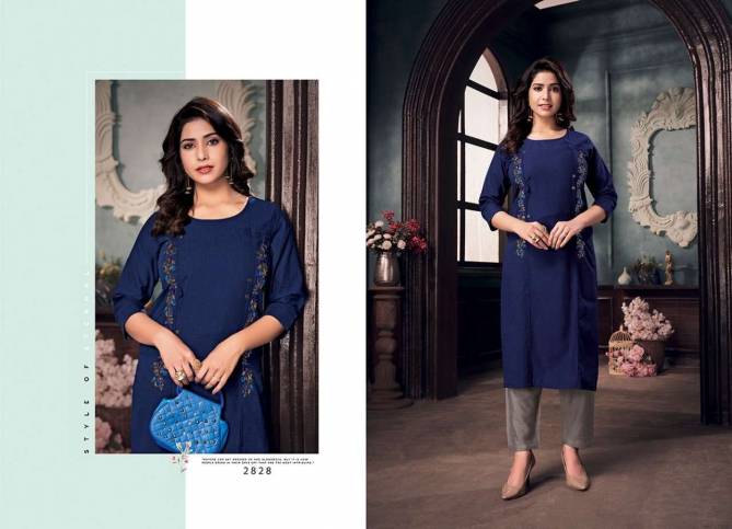 Rangoon Maria Latest Fancy festive Wear Designer Pure Cotton Kurti With Bottom Pant Collection
