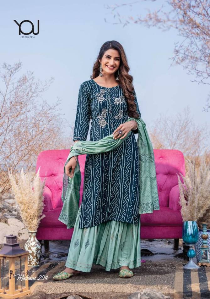 Wanna Malhaar Fancy Festive Wear Designer Kurti With Sharara And Dupatta Collection