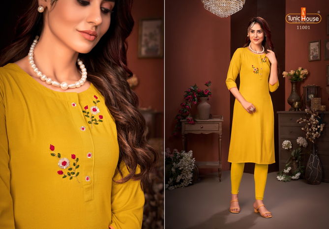 Tunic House Nitika 4 Latest Ethnic Wear Rayon Designer Kurti Collection