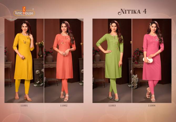 Tunic House Nitika 4 Latest Ethnic Wear Rayon Designer Kurti Collection