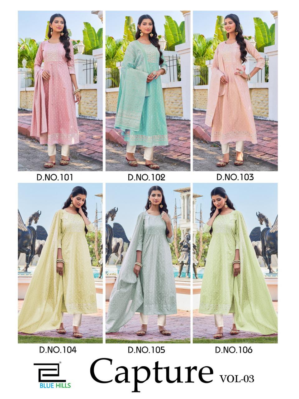 Blue Hills Capture 3 Fancy Exclusive Festive Wear Cotton Cambric Ready Made Collection