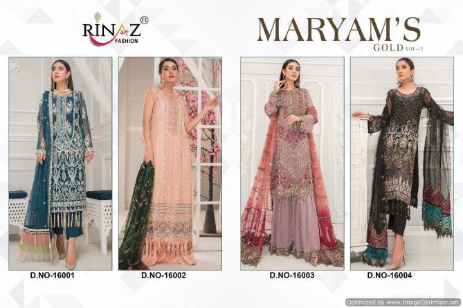 Rinaz Maryams Gold 15 Festive Wear Georgette Heavy Designer Pakistani Salwar Kameez