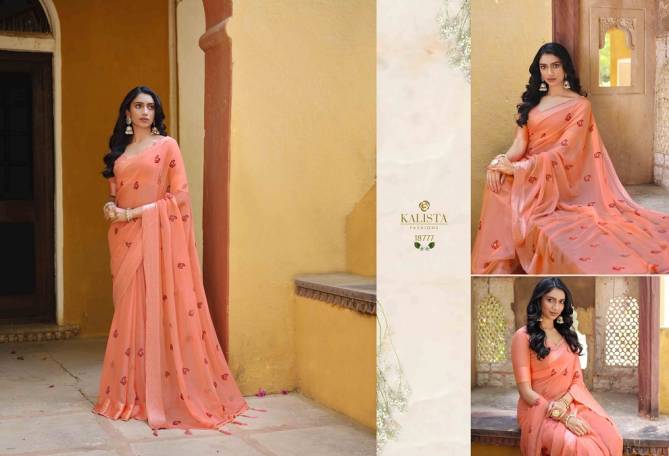 Kalista Ishani Fancy Party Wear Designer Heavy Linen Saree Collection