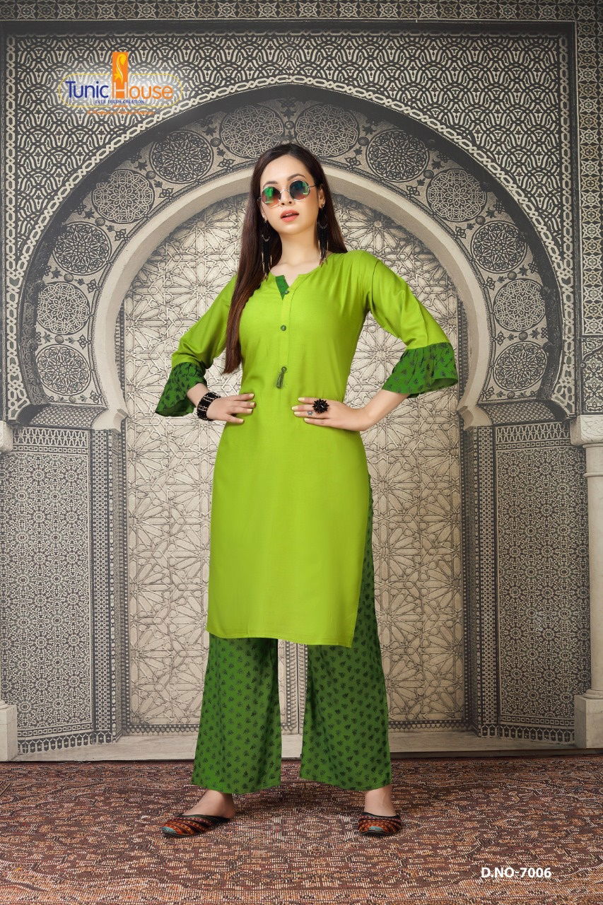 Tunic House Nikki 2 Exclusive Ethnic Wear Rayon Kurti With Plazzo Collection