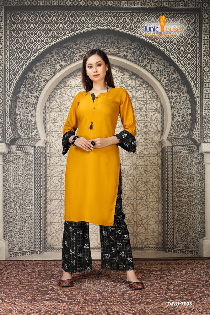 Tunic House Nikki 2 Exclusive Ethnic Wear Rayon Kurti With Plazzo Collection