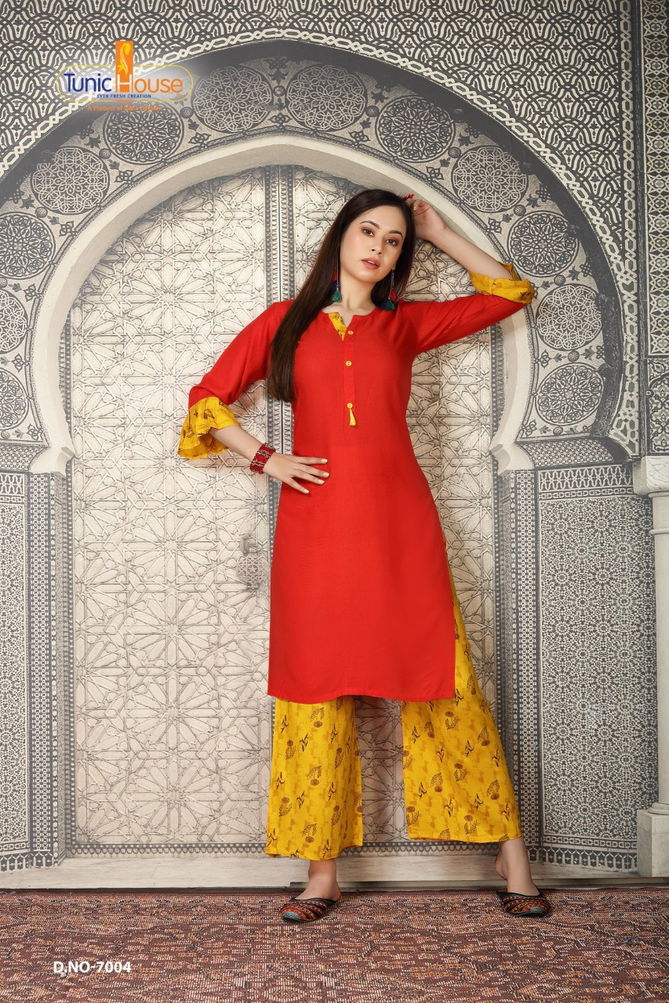 Tunic House Nikki 2 Exclusive Ethnic Wear Rayon Kurti With Plazzo Collection