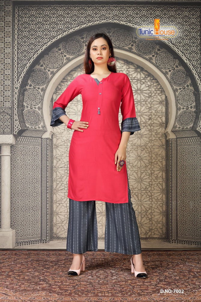 Tunic House Nikki 2 Exclusive Ethnic Wear Rayon Kurti With Plazzo Collection