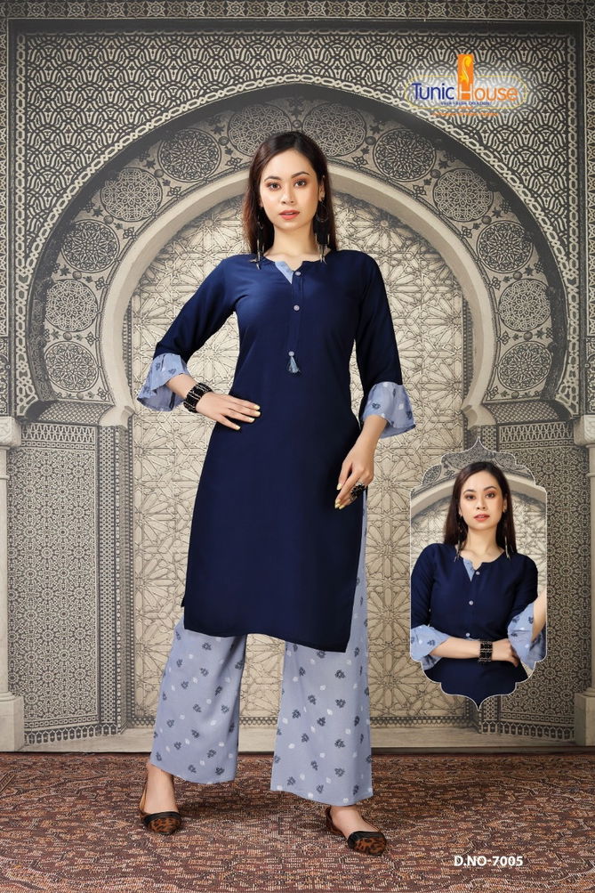 Tunic House Nikki 2 Exclusive Ethnic Wear Rayon Kurti With Plazzo Collection