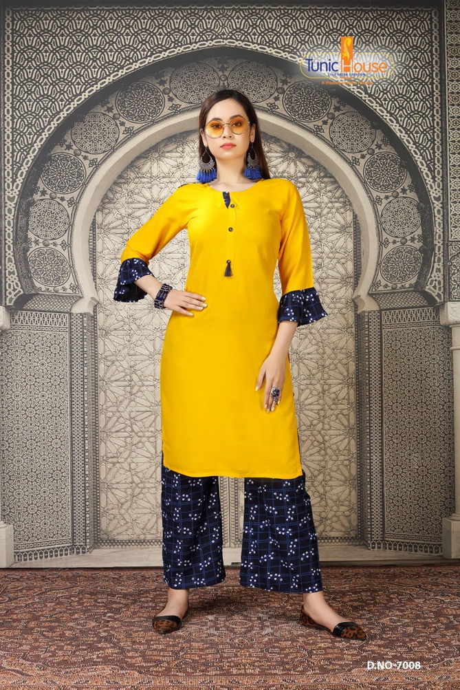 Tunic House Nikki 2 Exclusive Ethnic Wear Rayon Kurti With Plazzo Collection