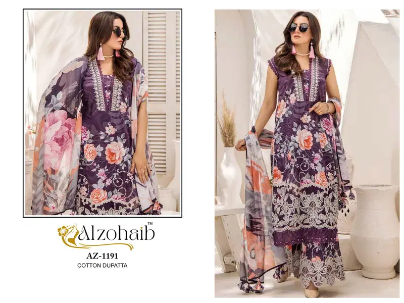  Sakina Cotton by Alzohaib Dupatta Pakistani Salwar Suits Collection