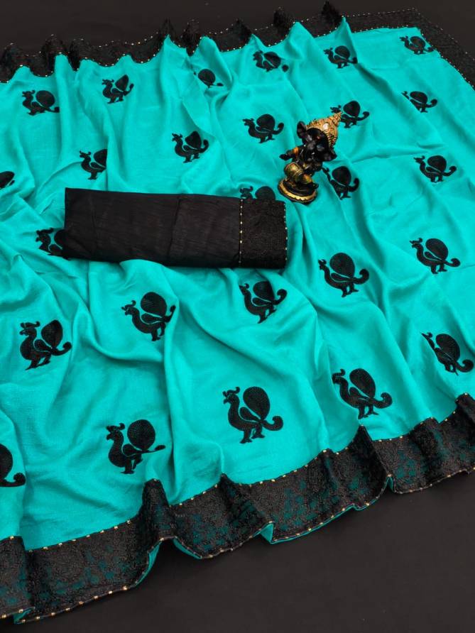 Monalisha 15 Fancy Designer Ethnic Wear Vichitra Silk Saree Collection