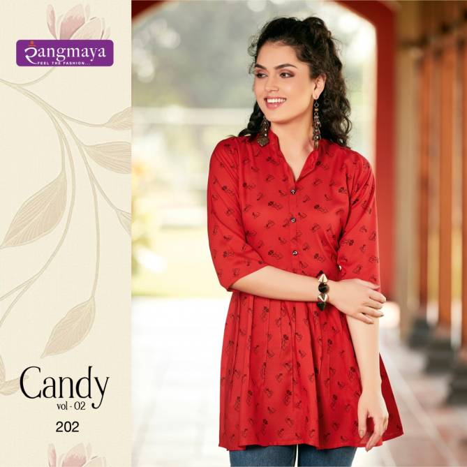 Rangmaya Candy 2 Classic Casual Wear Rayon Ladies Top Collection