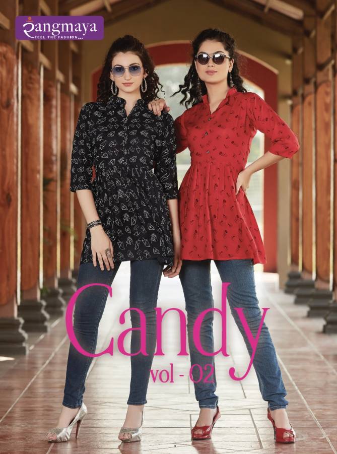 Rangmaya Candy 2 Classic Casual Wear Rayon Ladies Top Collection