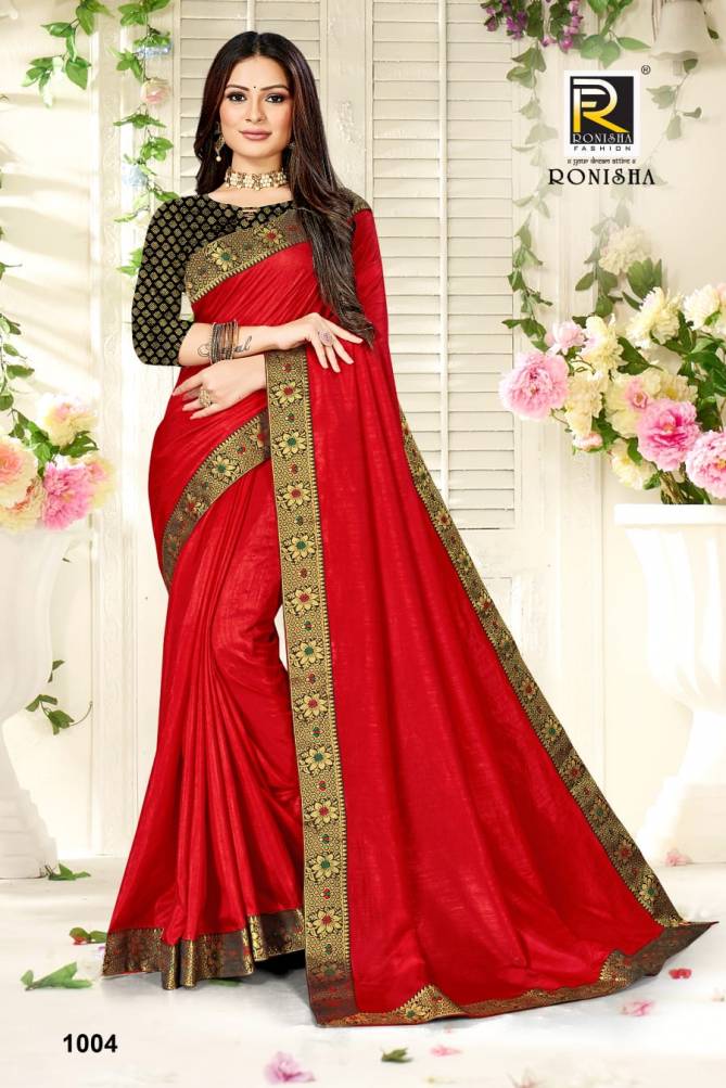 Ronisha Rajkumari Latest Fancy Festive Wear Dola Silk Latest Saree Collection