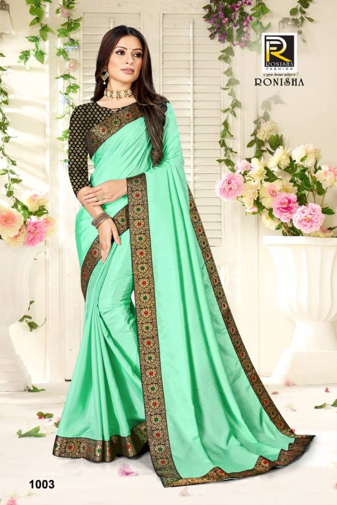 Ronisha Rajkumari Latest Fancy Festive Wear Dola Silk Latest Saree Collection