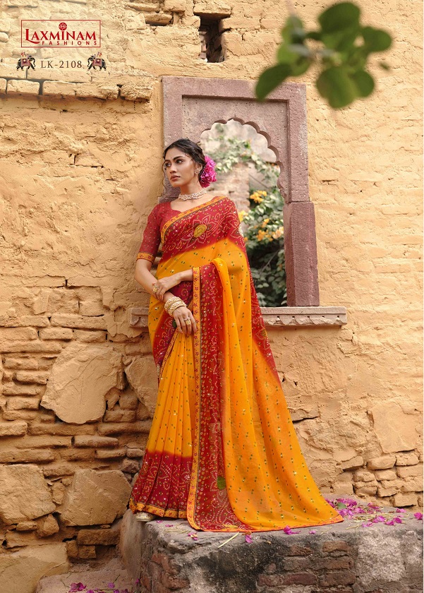 Laxminam Sonpari Latest Fancy Festive Wear Georgette Printed  Saree Collection