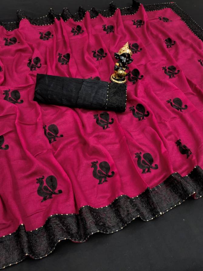 Monalisha 16 Fancy Designer Party Wear Vichitra Silk Latest Saree Collection
