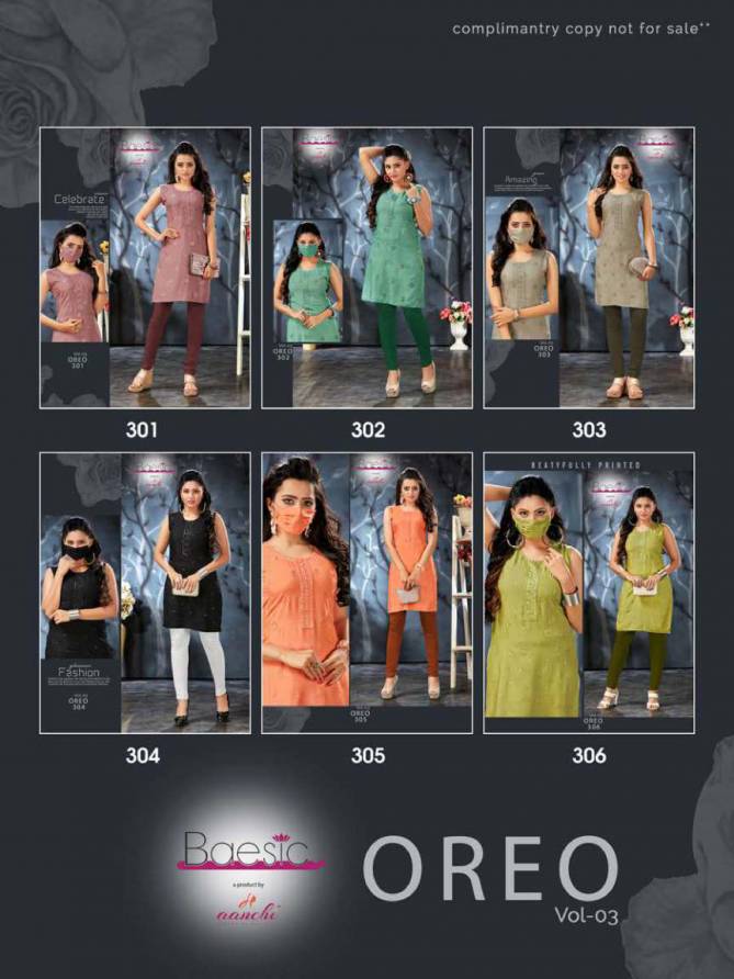 Aanchi Oreo 3 Casual Daily Wear Rayon Slub Designer Kurti Collection