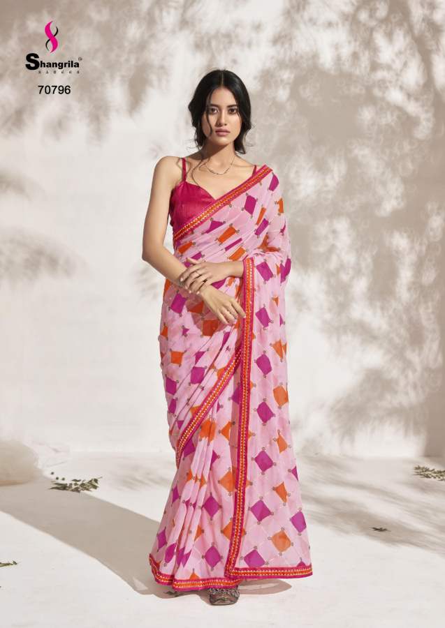 Shangrila Aishwarya Fancy Ethnic Wear Georgette Printed Designer Saree Collection