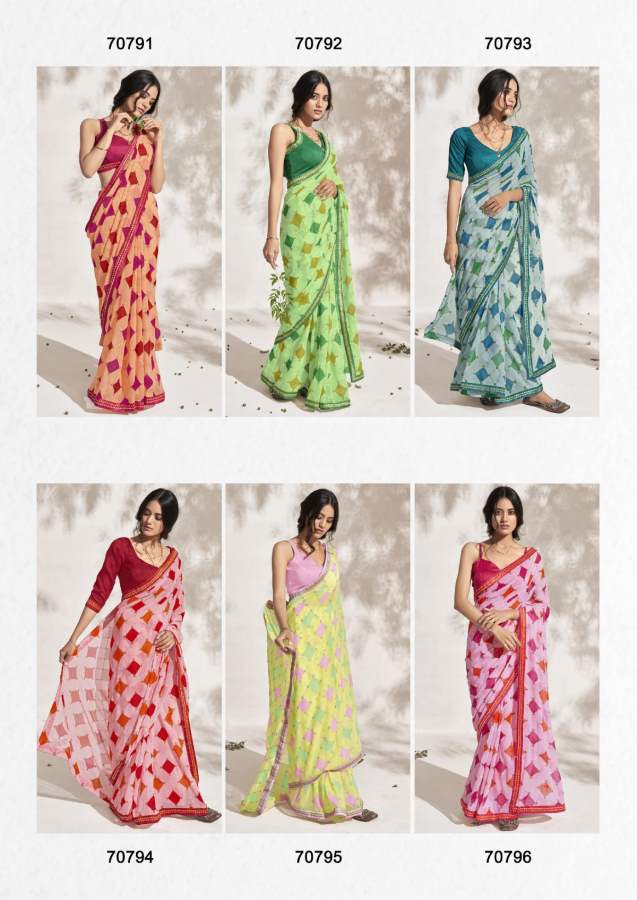 Shangrila Aishwarya Fancy Ethnic Wear Georgette Printed Designer Saree Collection