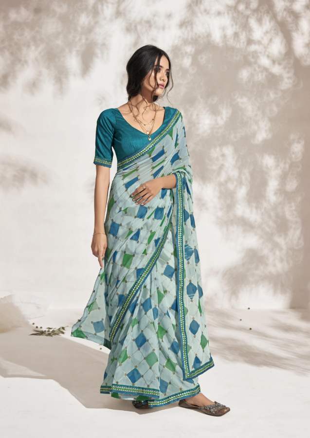 Shangrila Aishwarya Fancy Ethnic Wear Georgette Printed Designer Saree Collection