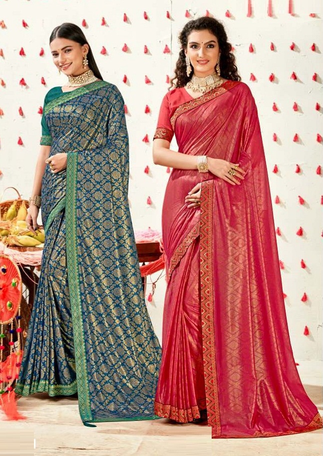 Laxminam Jio Latest Designer Party Wear Vichitra Silk Saree Collection