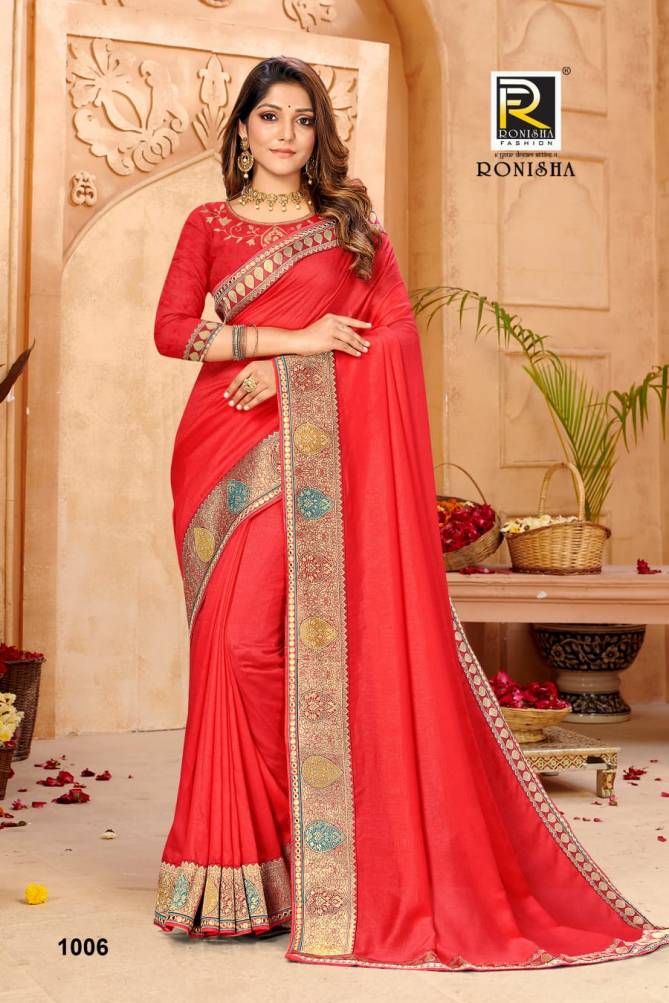 Ronisha Captain Latest Fancy Festive Wear Vichitra Silk Saree Collection