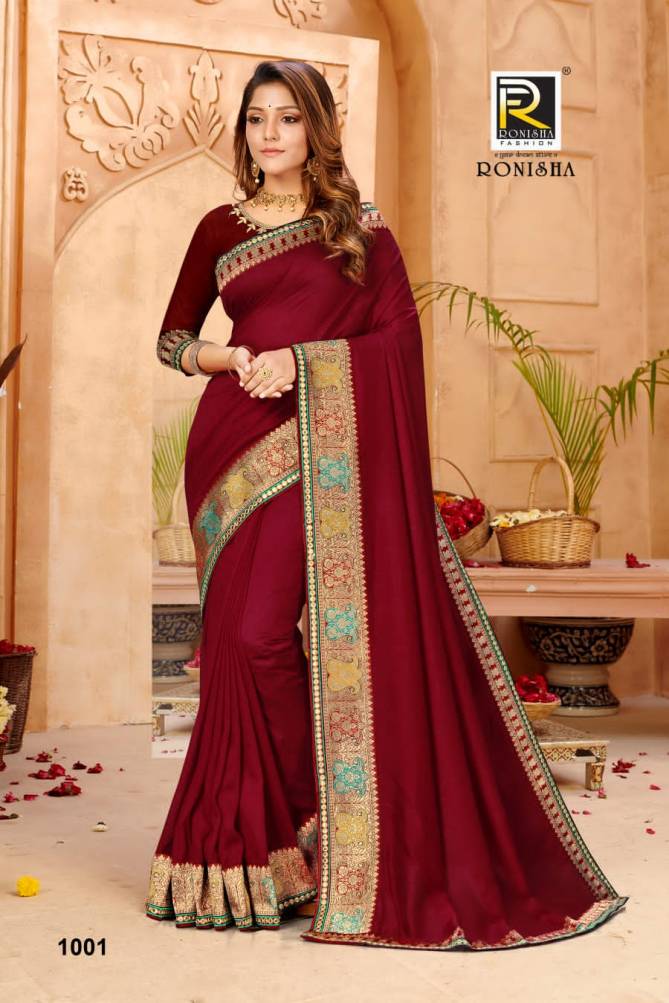 Ronisha Captain Latest Fancy Festive Wear Vichitra Silk Saree Collection