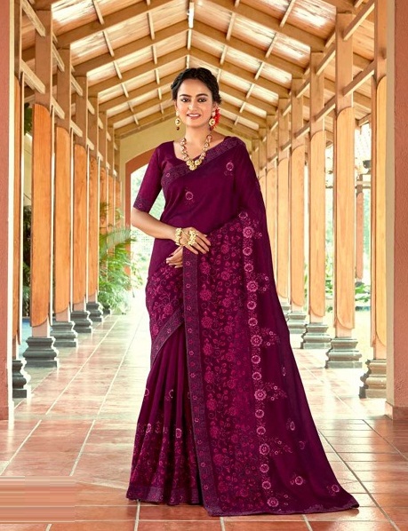 Kalista Hero 10 Designer Stylish Party Wear Vichitra Silk Saree Collection