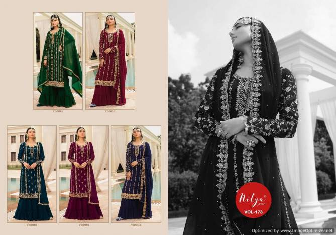 Lt Nitya 173 Georgette Heavy Wedding Wear Designer Fancy Salwar Kameez Collection
