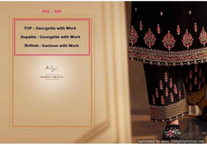 Lt Nitya 168 Georgette Heavy Embroidery Festive Wear Designer Salwar Kameez Collection