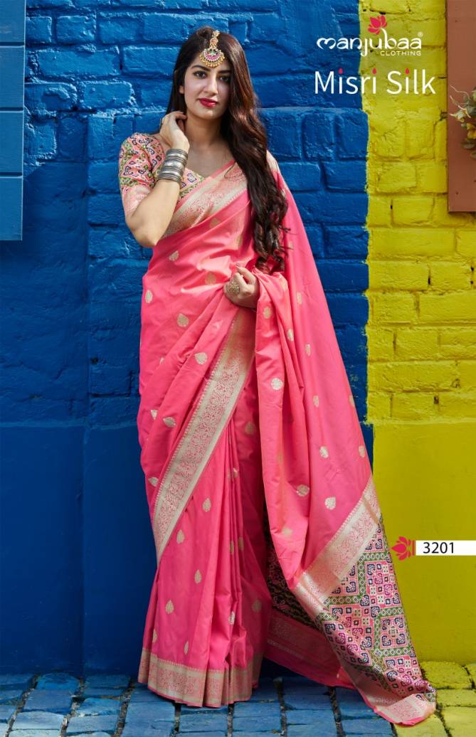 Manjubaa Misri Silk Wedding Wear Latest Collection Banarasi Silk Saree 