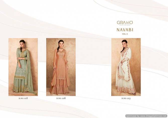 Gramo Navabi 3 Georgette Heavy Festive Wear Ready Made Salwar Suit Collection