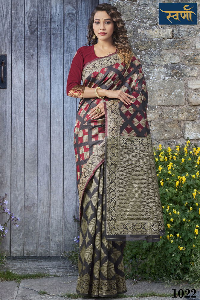 Svarna 4 Fancy Designer Party Wear Cotton Silk Saree Collection