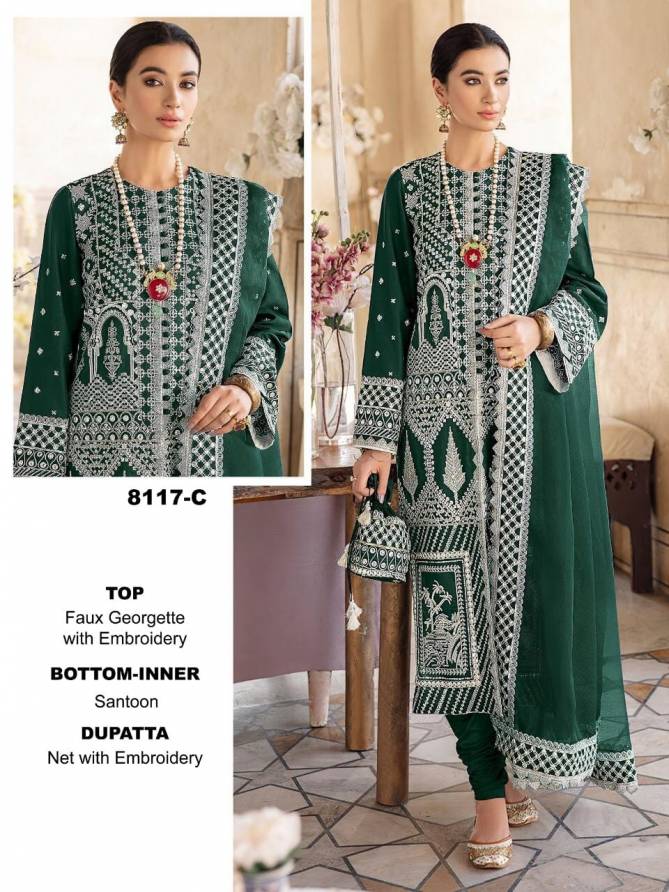 S 8117 Georgette Heavy Work Festive Wear Designer Salwar Kameez Collection