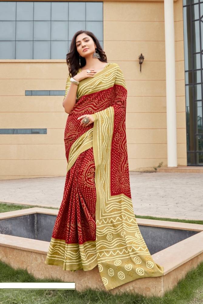 Apple Gajji Silk Bandhej Latest Designer Festive Wear Silk Saree Collection