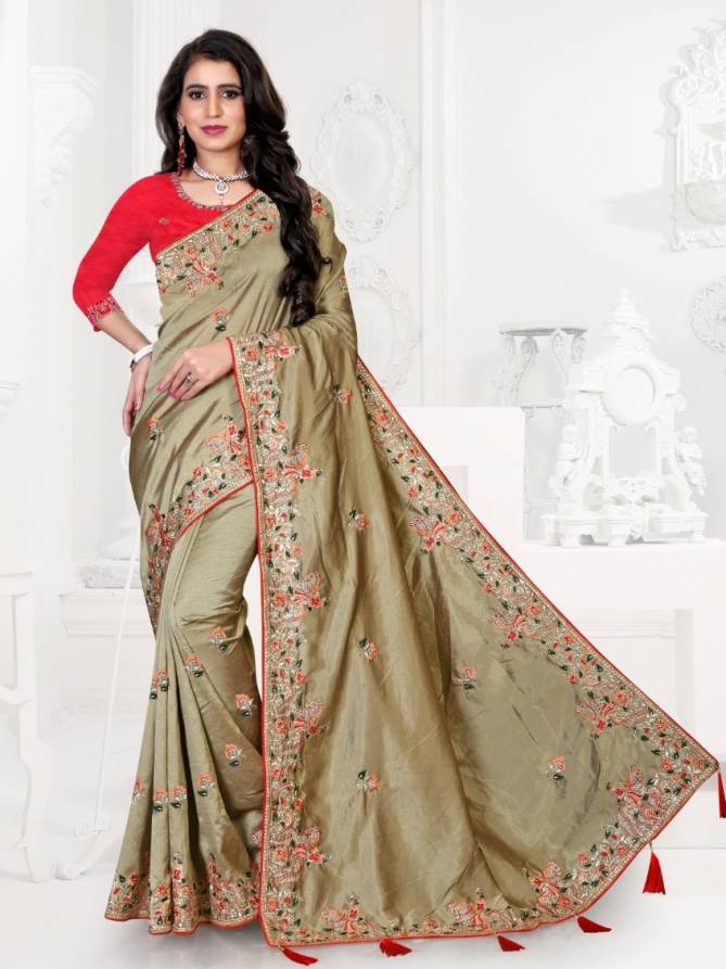 Ronisha Mario Fancy Festive Wear Silk Heavy Work Saree Collection