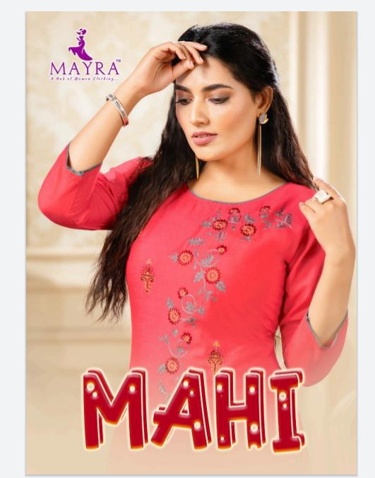 Mayra Mahi Ethnic Wear Rayon Slub Designer Fancy Kurti Collection