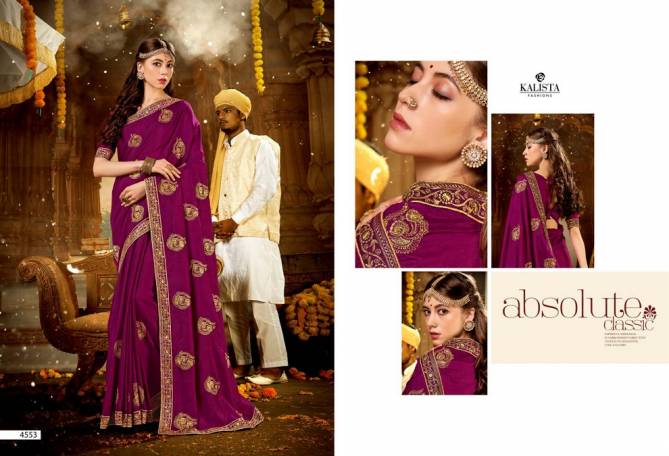 Kalista Euro 3 Latest Designer Festive Wear Vichitra Silk Fancy Saree Collection