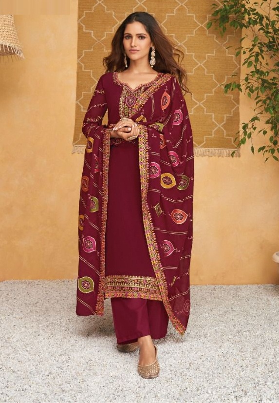 Aashirwad Simran 8575 Georgette Heavy Festive Wear Embroidery Salwar Kameez Collection