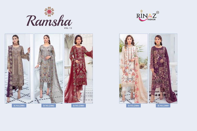 Rinaz Ramsha 13 Georgette Heavy Work Festive Wear Pakistani Salwar Kameez Collection