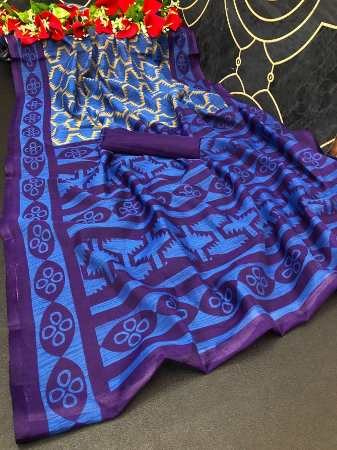 Monalisha 18 Casual Daily Wear Printed Cotton Silk Latest Saree Collection