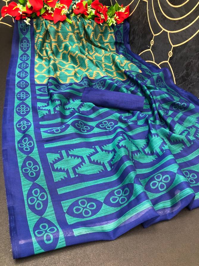 Monalisha 18 Casual Daily Wear Printed Cotton Silk Latest Saree Collection