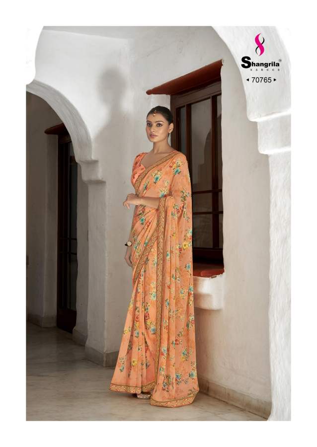 Shangrila Kaalini Fancy Ethnic Wear Georgette Printed Saree Collection