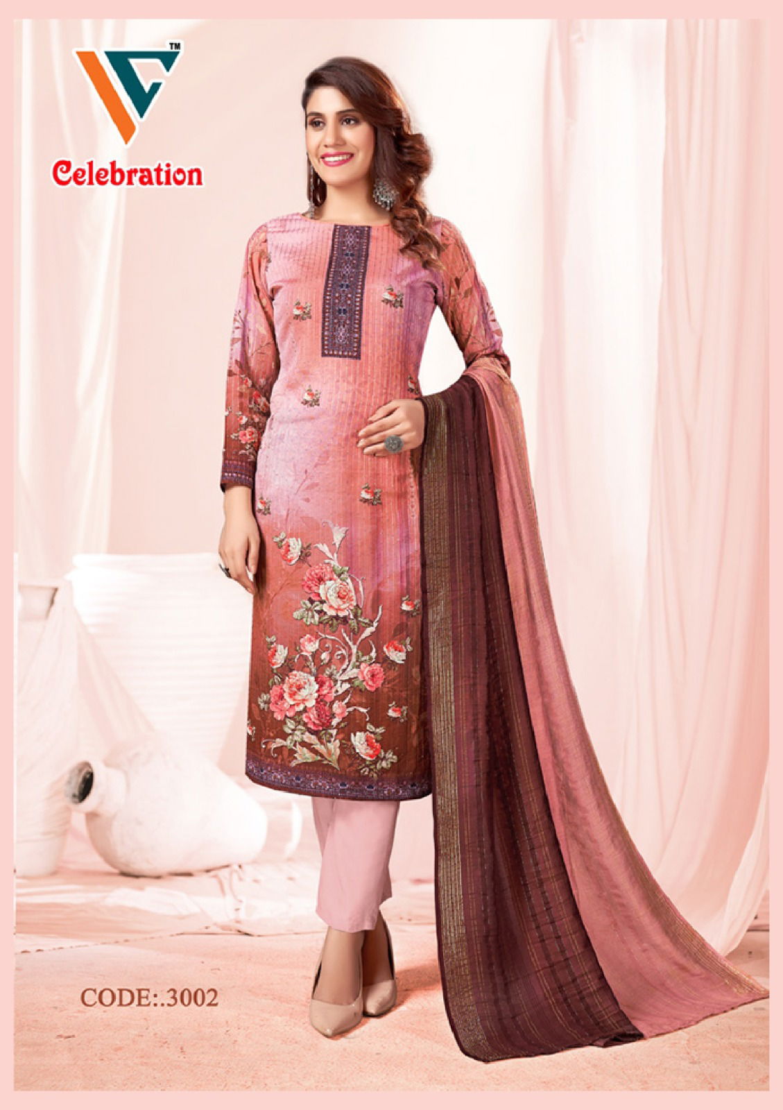 Celebration Vol 3 By Vandana C Digital Printed Squence Dress Material Exporters In India